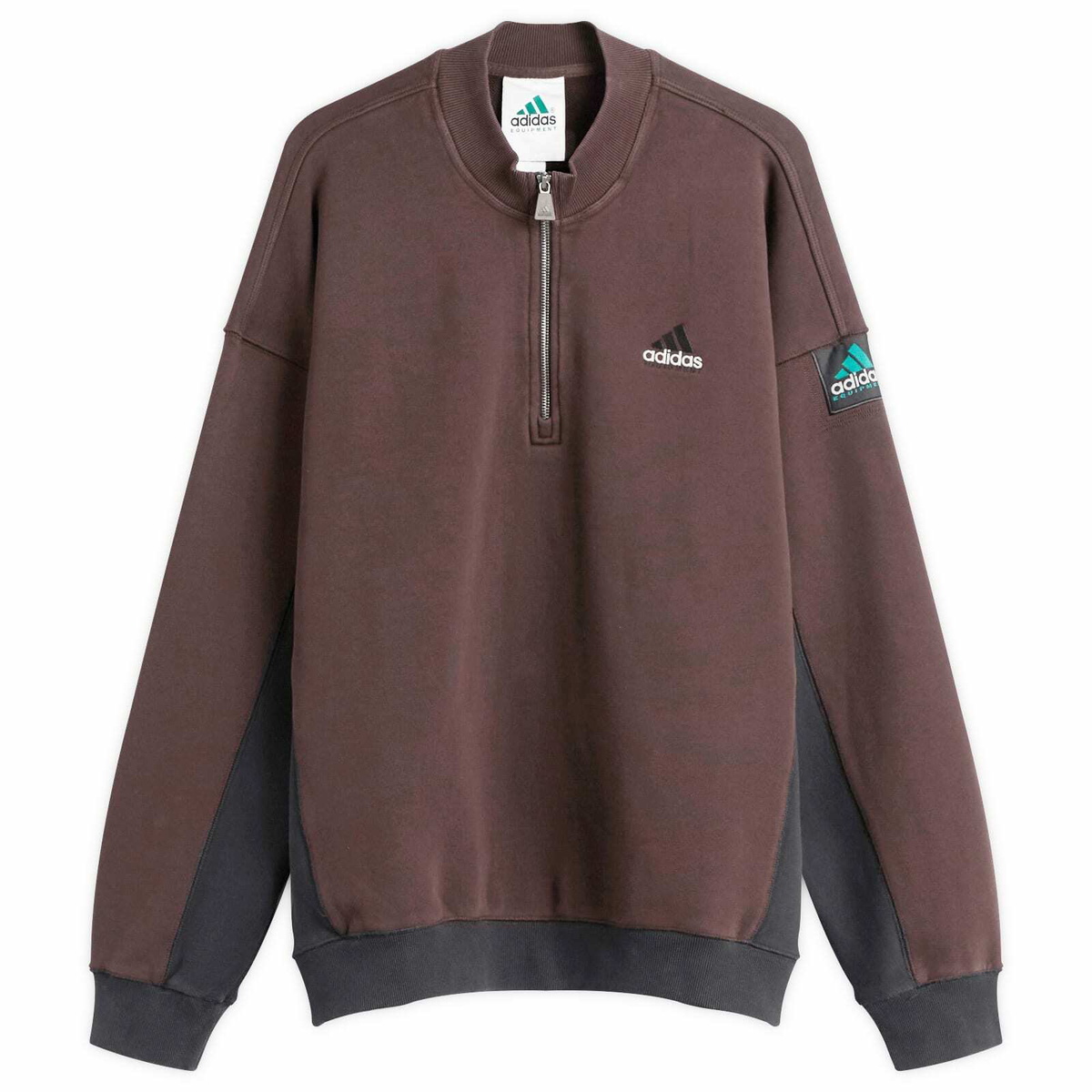Adidas Men's EQT Half Zip Top in Aurora Coffee