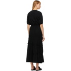 Enfold Black Shirring Tiered Dress