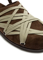 Rick Owens Mega Lace Suede Mules Brown
