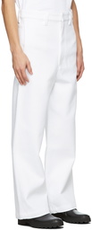 AMI Paris White Wide Fit Trousers