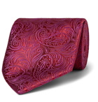 Charvet - 8.5cm Paisley-Embroidered Silk Tie - Burgundy