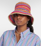 Etro - Striped raffia bucket hat