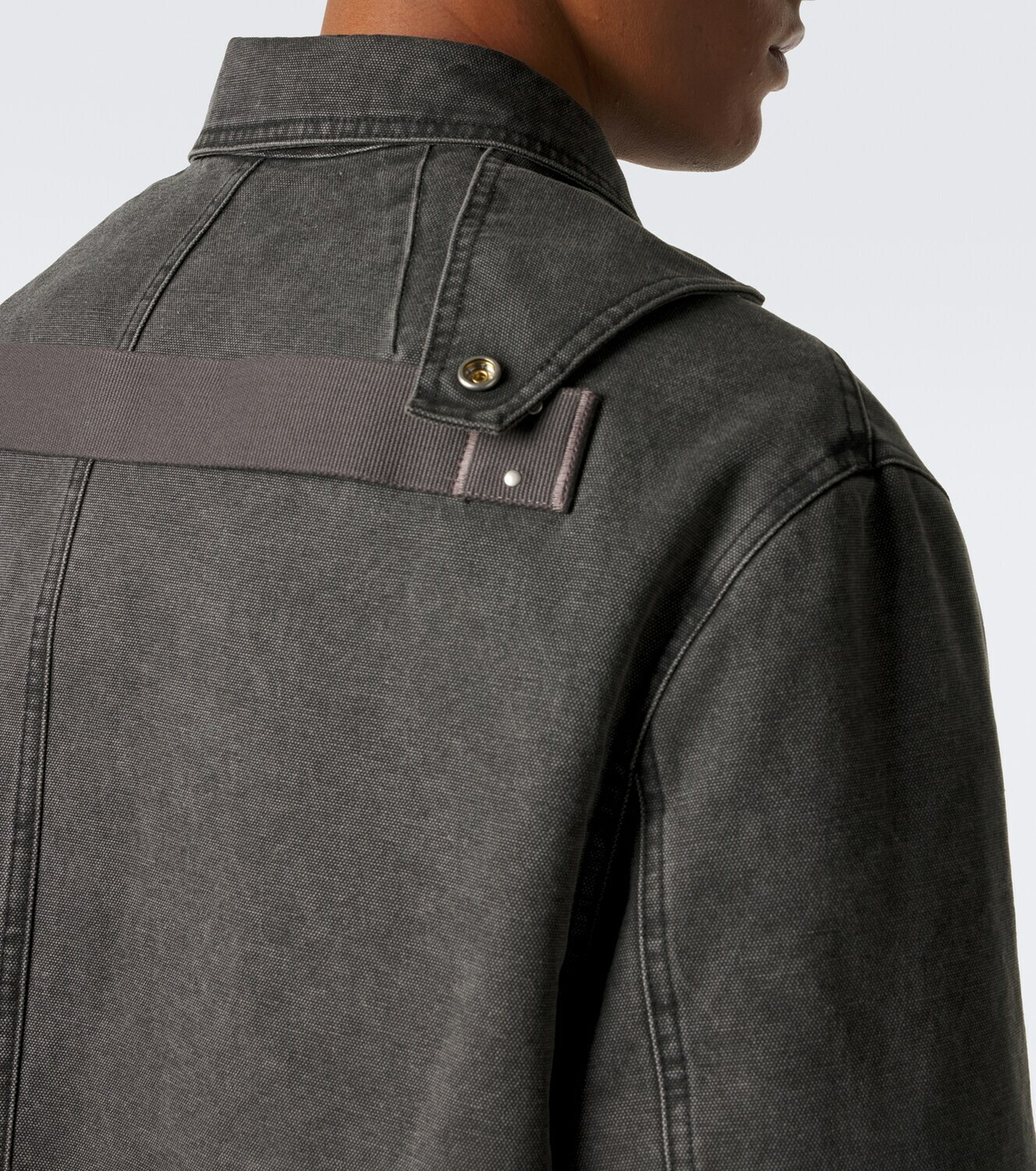 Rick Owens Collared Mac coated cotton canvas jacket