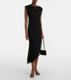 Loulou de Saison Malena asymmetric scalloped crochet midi dress