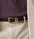 Eleventy Braided suede belt