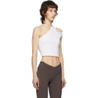 Telfar White Cropped Asymmetric Tank Top