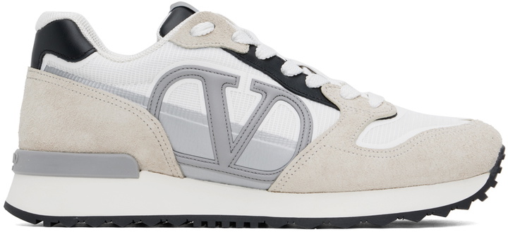 Photo: Valentino Garavani White & Gray VLogo Pace Sneakers