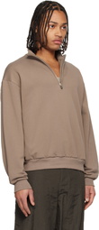 LE17SEPTEMBRE Brown Half-Zip Sweatshirt