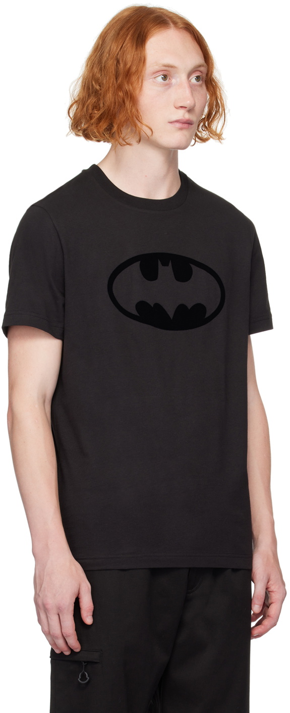 Moncler Black Flocked Batman Logo T-Shirt Moncler
