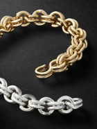 Ouie - 50 50 Keyring Recycled Sterling Silver and 14-Karat Gold Bracelet