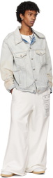 MM6 Maison Margiela Blue Distressed Denim Jacket
