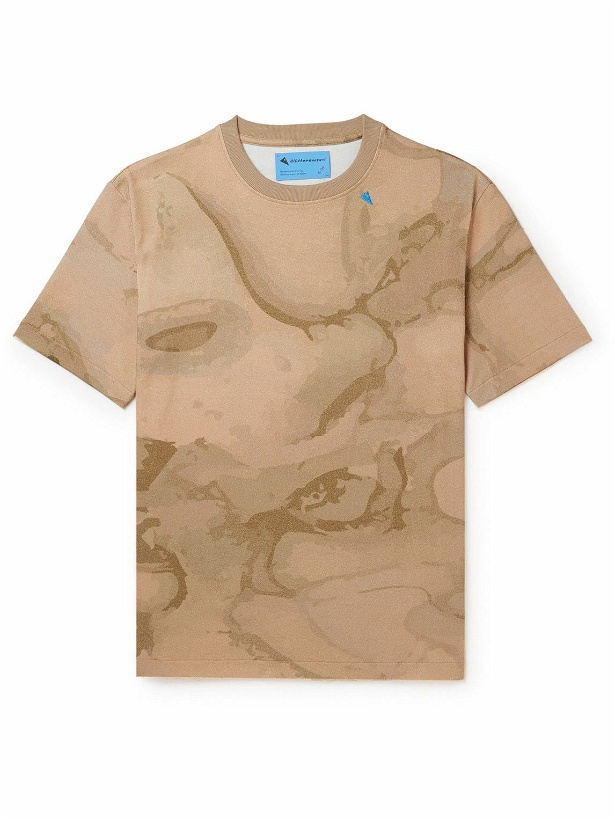 Photo: Klättermusen - Ask Logo-Embroidered Camouflage-Print Cotton-Jersey T-Shirt - Brown