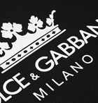 Dolce & Gabbana - Logo-Print Loopback Cotton-Blend Jersey Sweatshirt - Black