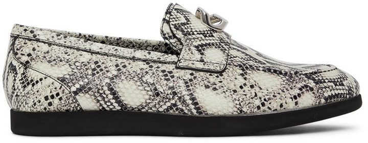 Photo: Givenchy Black & White Python G Chain Loafers