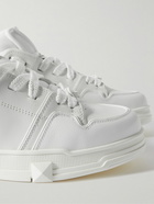 Valentino - Valentino Garavani Logo-Detailed Leather and Mesh Sneakers - White