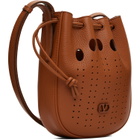 Valentino Garavani Brown Medium Drawstring VLogo Signature Bag