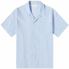 Universal Works Men's Seersucker Road Shirt in Blue