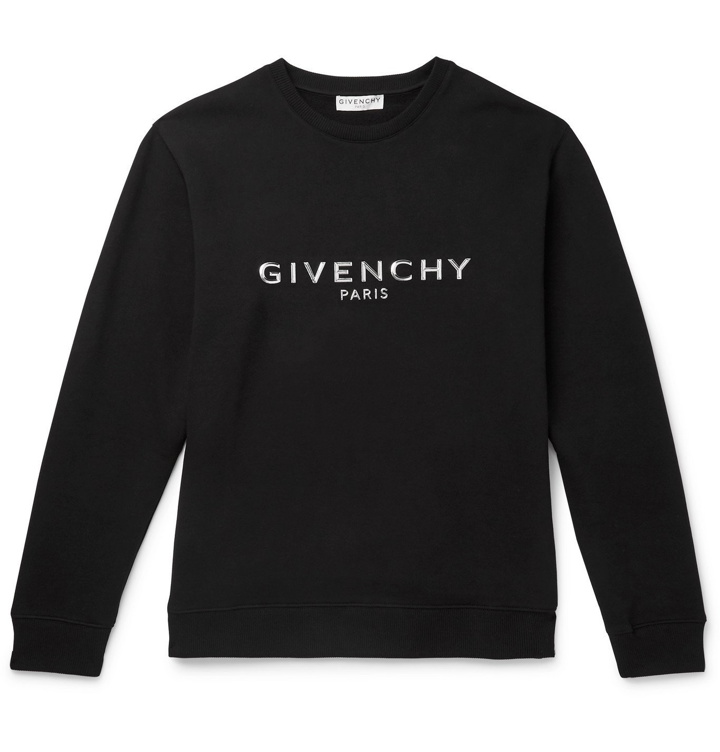 Photo: Givenchy - Logo-Detailed Loopback Cotton-Jersey Sweatshirt - Black