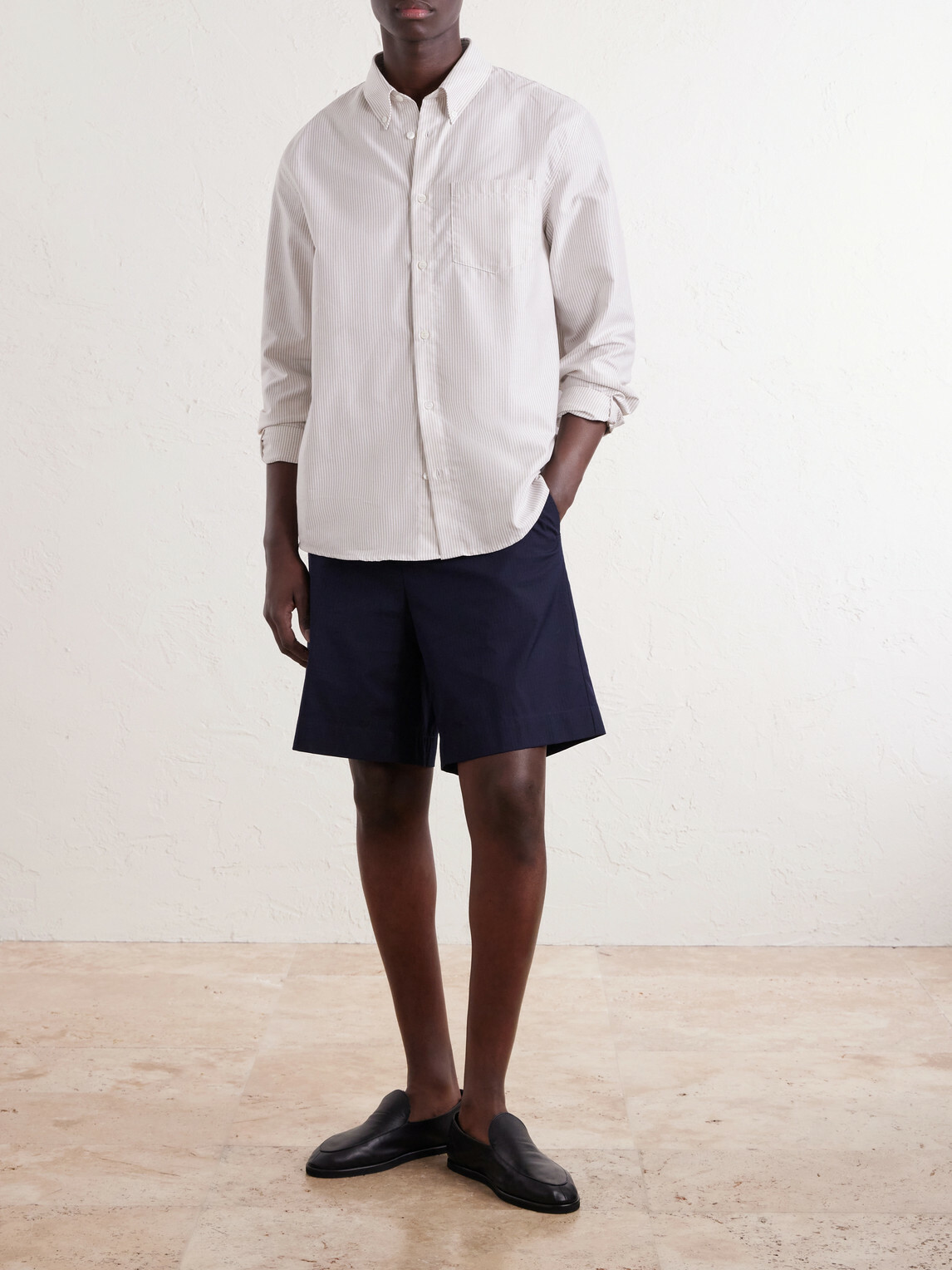 A.P.C. - Button-Down Collar Striped Cotton Shirt - Neutrals