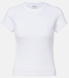 Saint Laurent Cassandre ribbed-knit cotton jersey T-shirt