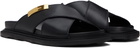 Moschino Black Leather Sandals