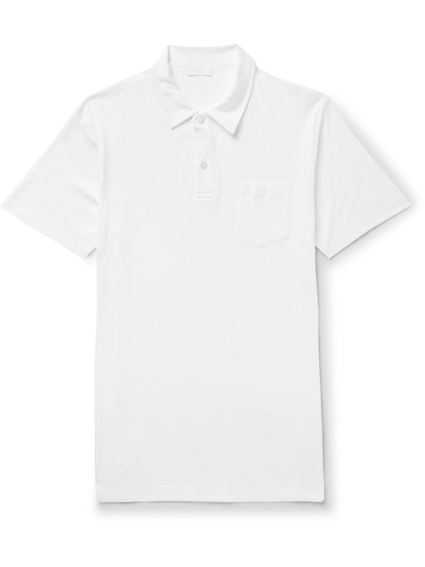 Photo: Sunspel - Slim-Fit Sea Island Cotton-Jersey Polo Shirt - White