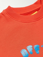 Off-White - Logo-Print Cotton-Jersey Sweatshirt - Orange