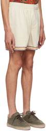 Bode Off-White Donkey Party Shorts