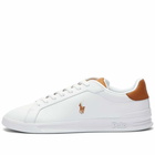 Polo Ralph Lauren Men's Heritage Court Sneakers in White/Tan