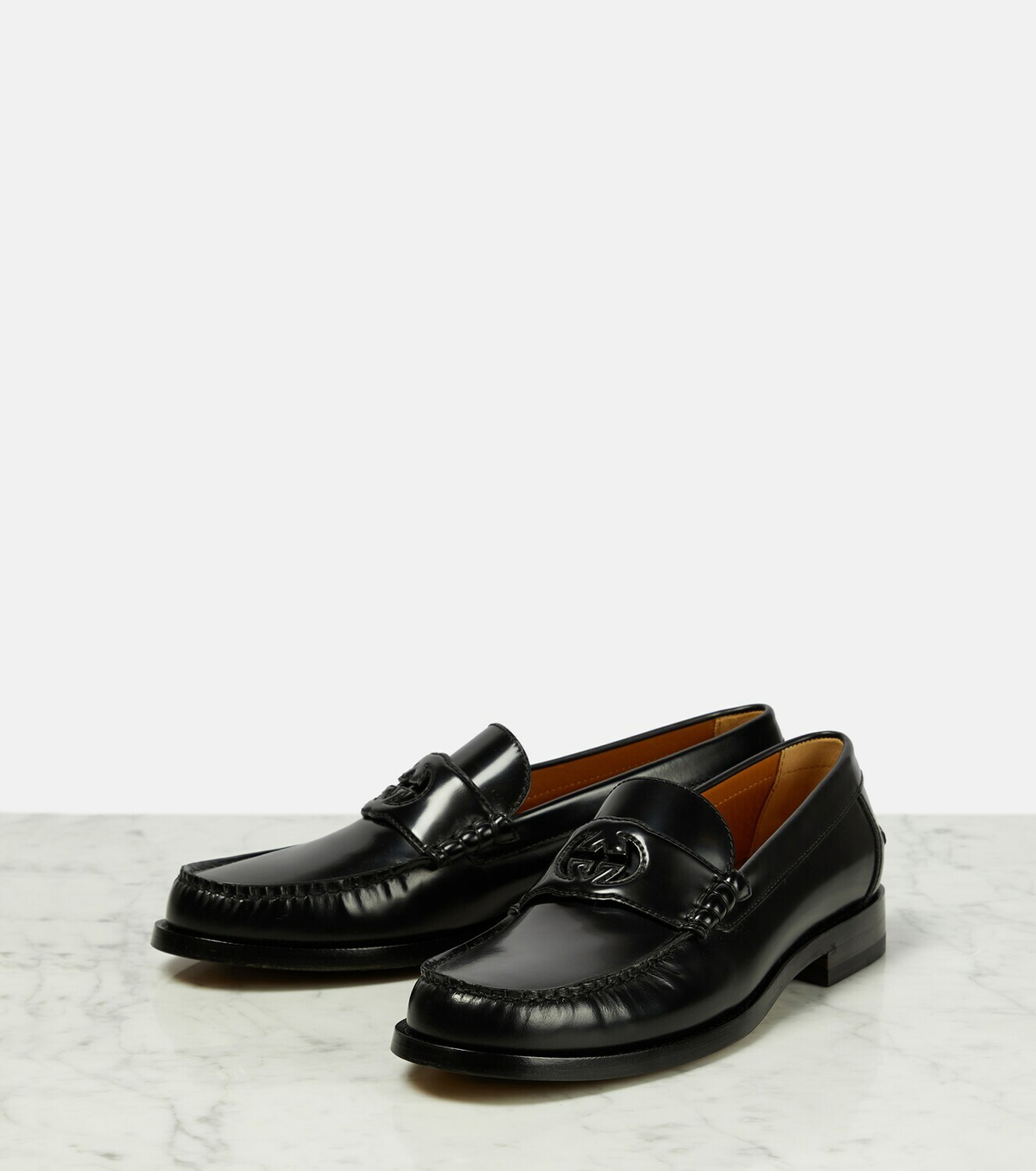 Gucci - GG cutout leather loafers Gucci