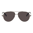 Alexander McQueen Gunmetal Shiny Pilot Sunglasses