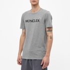 Moncler Men's Text Logo T-Shirt in Grey Marl