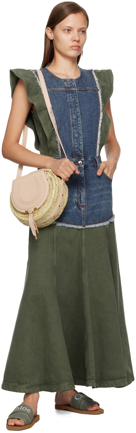 Chlo Green & Blue Paneled Maxi Dress Chloe Chlo Green & Blue Paneled Maxi Dress Chloe