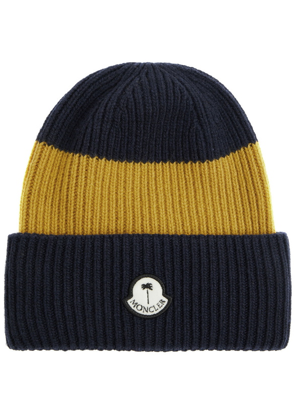 Photo: Moncler Genius 8 Moncler Palm Angels Ribbed Wool Beanie - Multicoloured - One Size