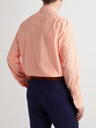 Sid Mashburn - Spread-Collar Striped Cotton-Chambray Shirt - Orange