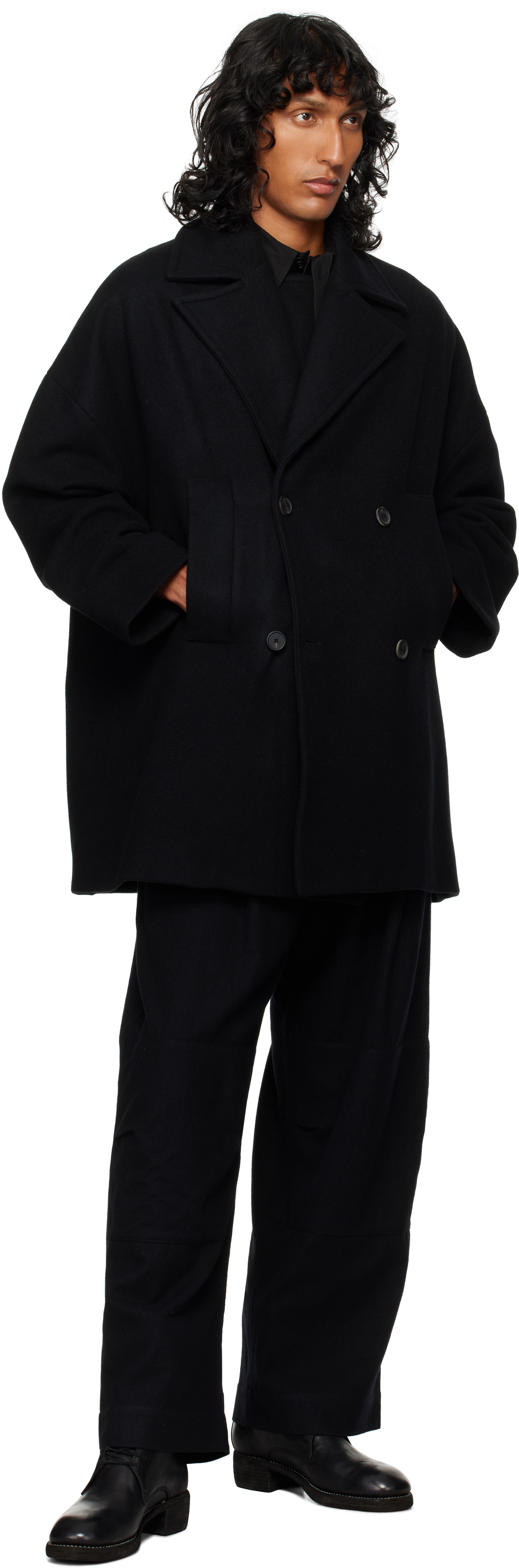 Toogood Black 'The Logger' Peacoat Toogood