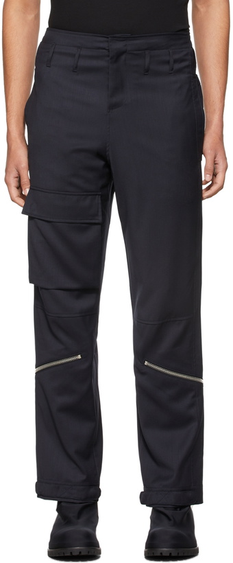 Photo: 424 Navy Wool Pilot Cargo Pants