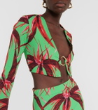 Louisa Ballou Printed cropped cardigan