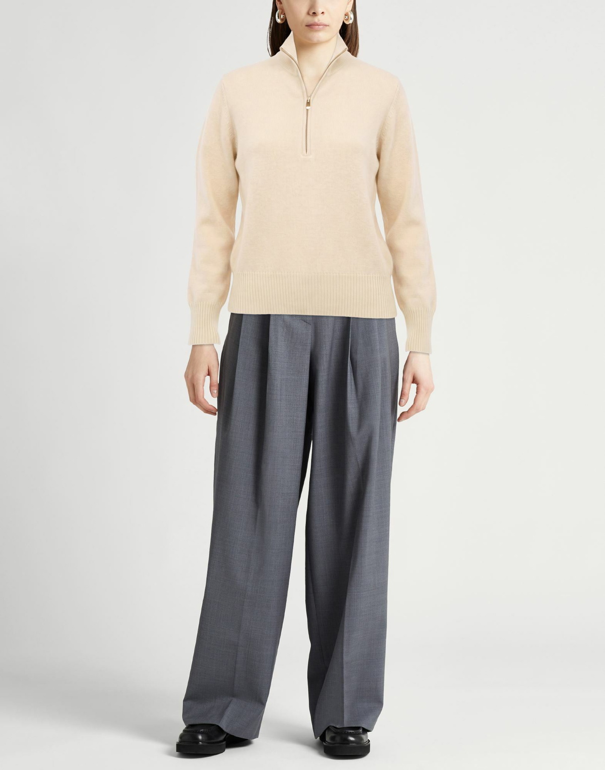 Agnona Womens Turtleneck in Beige