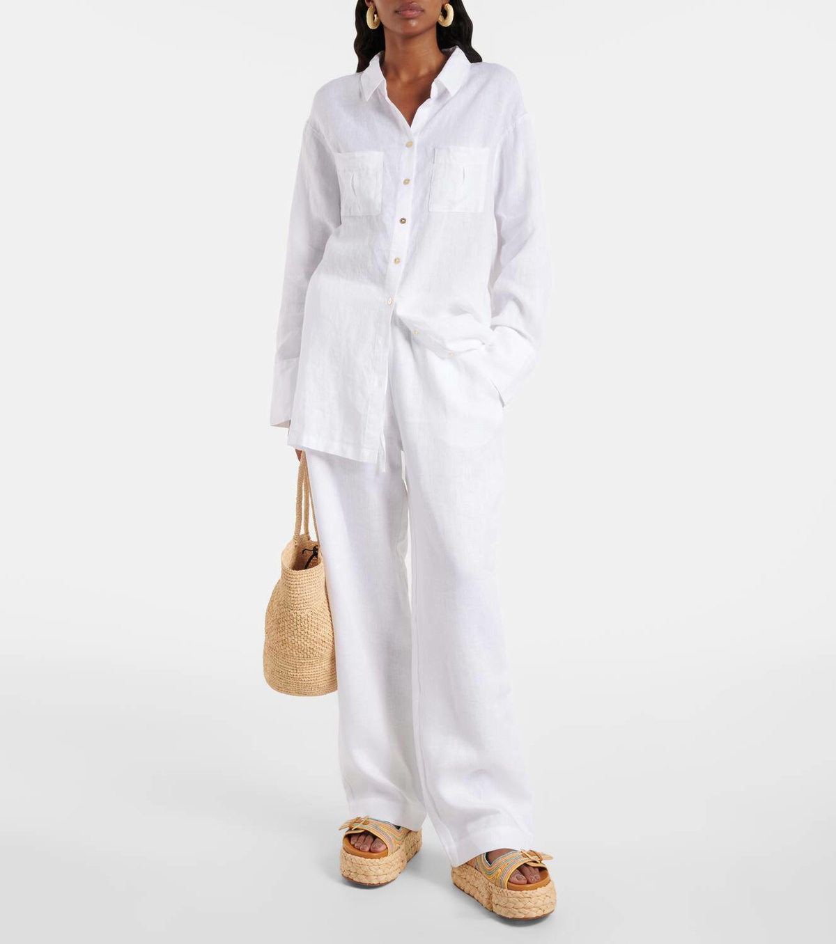 Clergerie Quinie raffia platform slides