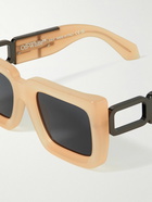 Off-White - Boston Rectangular-Frame Acetate and Gunmetal-Tone Sunglasses