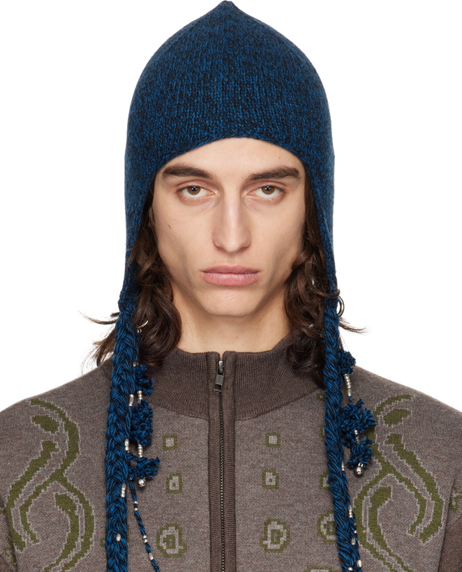 Photo: HYEIN SEO Blue Tassel Charm Beanie