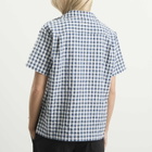 DUNST Women's Holiday Checked Shirt in Navy Check