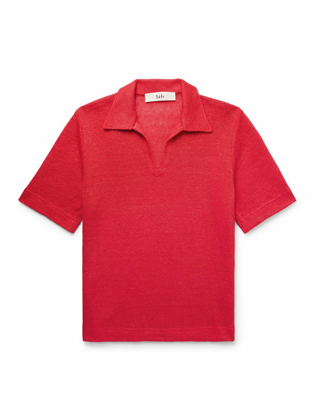 Photo: Séfr - Mate Linen Polo Shirt - Red