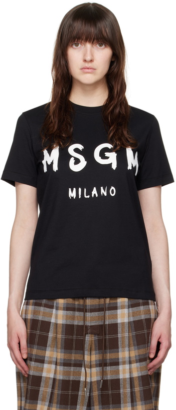 Photo: MSGM Black Printed T-Shirt