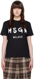 MSGM Black Printed T-Shirt