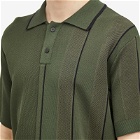 Jacquemus Men's Juego Knitted Polo Shirt in Dark Green