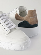 Alexander McQueen - Exaggerated-Sole Suede-Trimmed Leather Sneakers - White