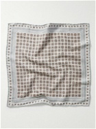 Brunello Cucinelli - Reversible Printed Silk-Twill Pocket Square