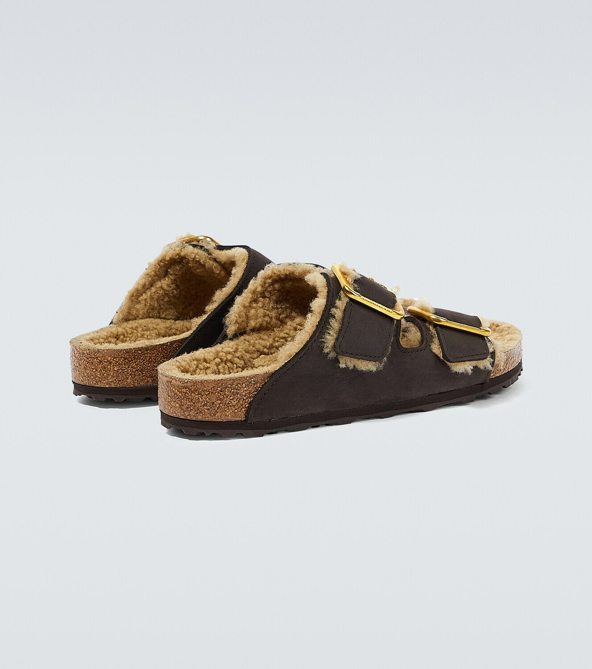 Birkenstock Arizona nubuck and shearling sandals